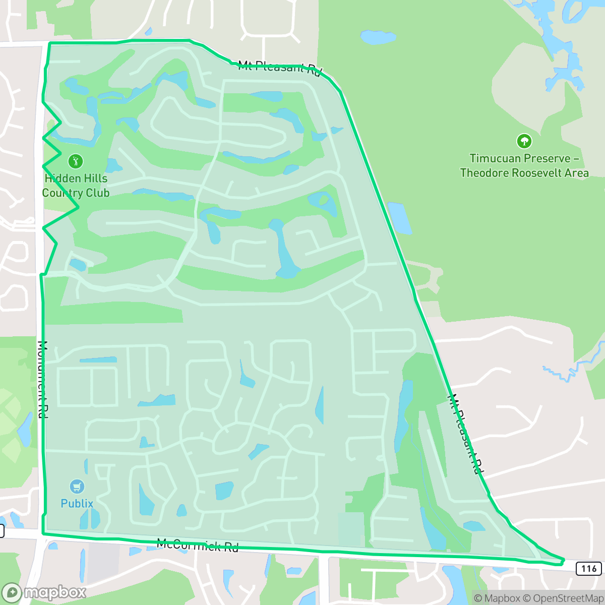 Map showing the location of Cobblestone, Jacksonville, FL