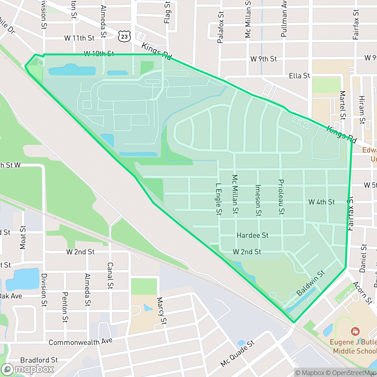 Map showing the location of College Gardens, Jacksonville, FL