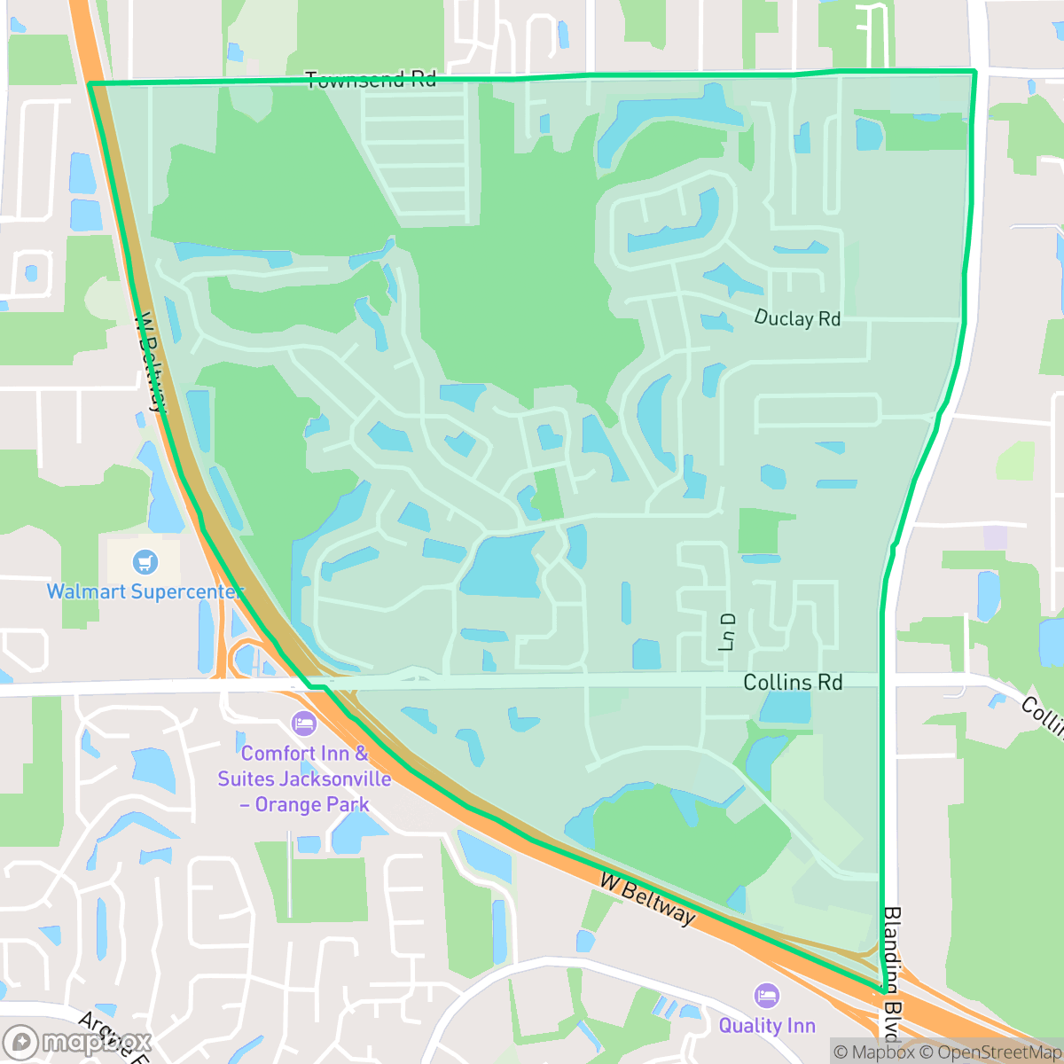 Map showing the location of Duclay, Jacksonville, FL