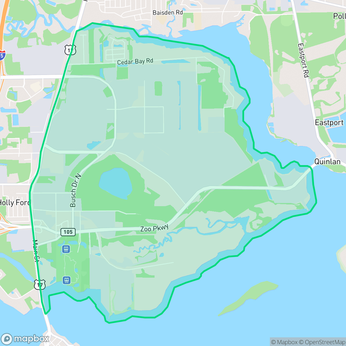Map showing the location of Imeson Park, Jacksonville, FL