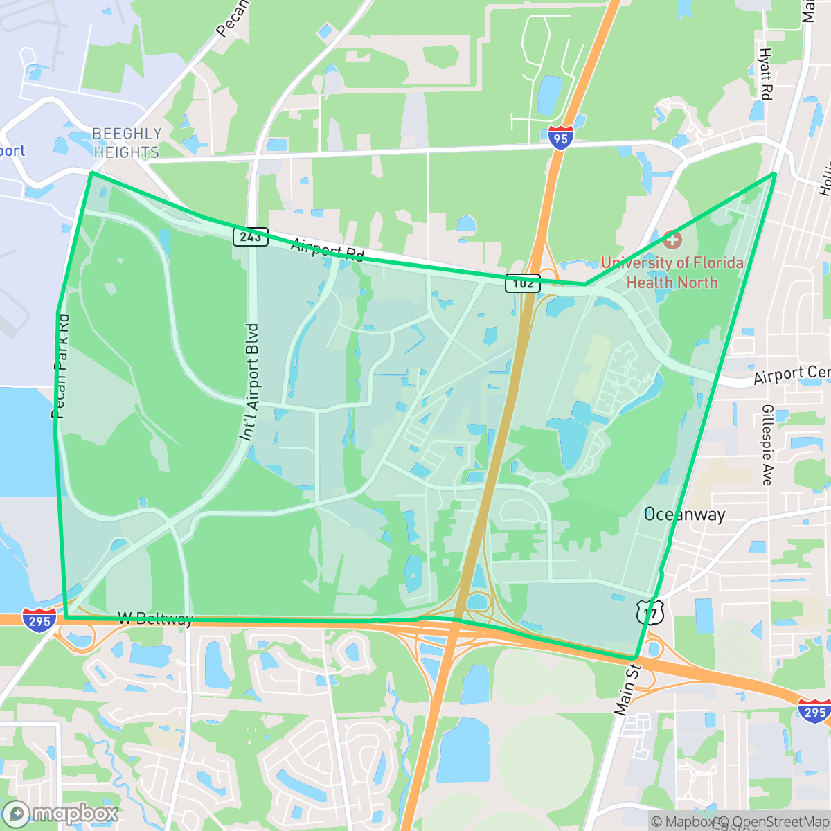 Map showing the location of Jacksonville North Estate, Jacksonville, FL
