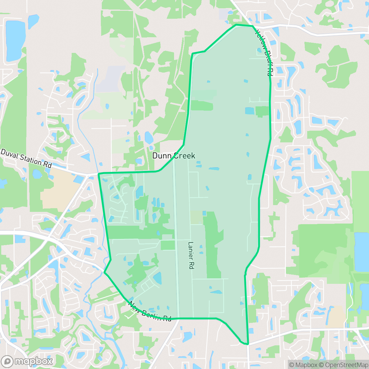 Map showing the location of Jamestown, Jacksonville, FL