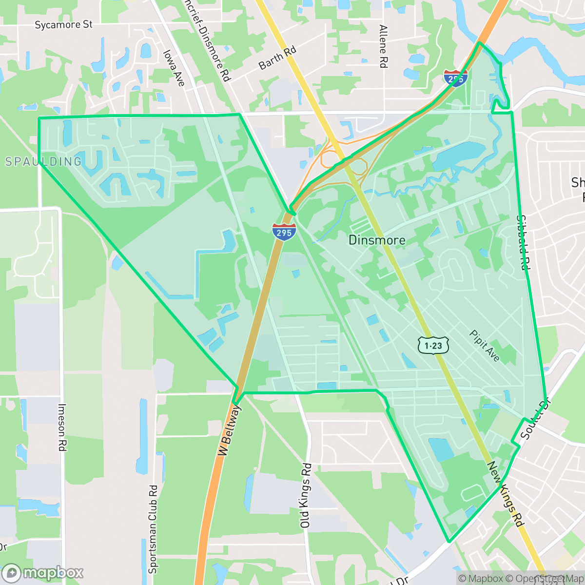 Map showing the location of Lincoln Villas, Jacksonville, FL