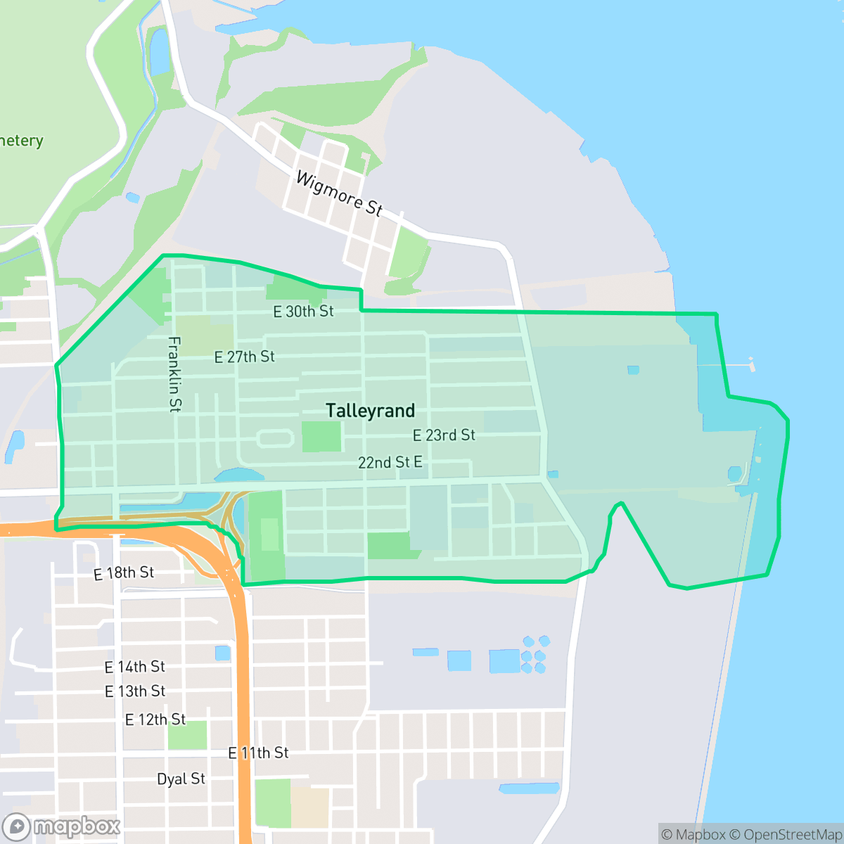 Map showing the location of Longbranch, Jacksonville, FL