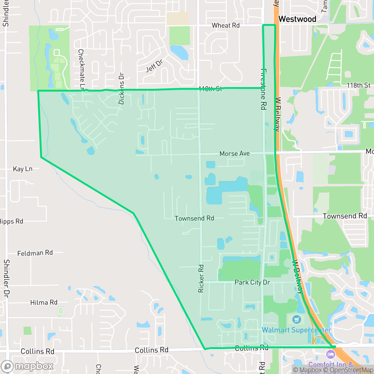 Map showing the location of McGirts Creek, Jacksonville, FL