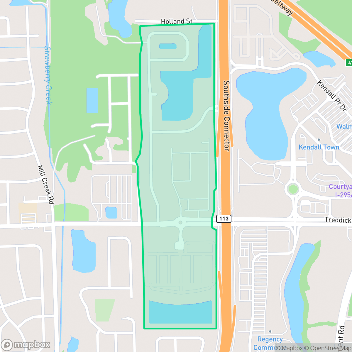 Map showing the location of Mill Creek North, Jacksonville, FL