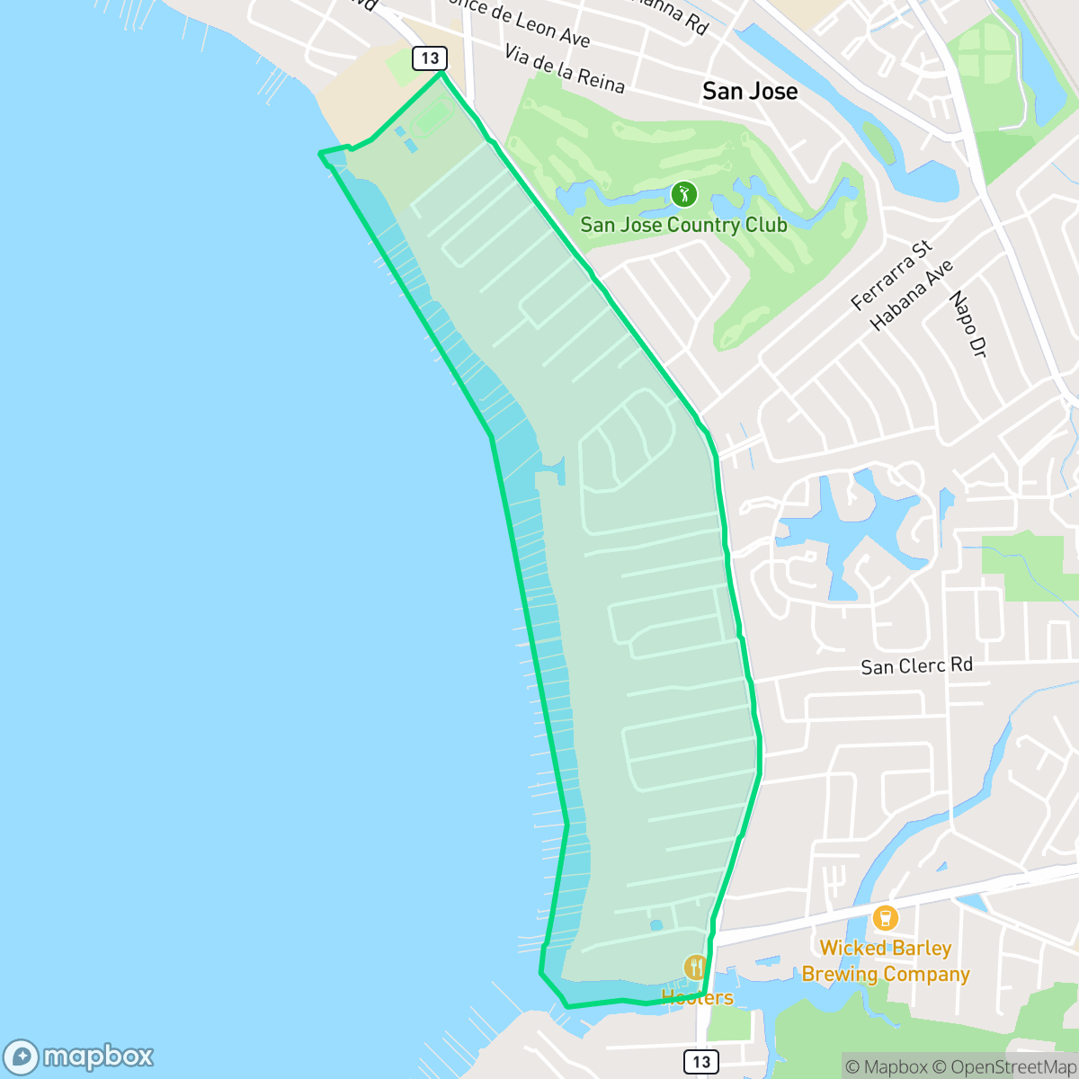 Map showing the location of Monclair, Jacksonville, FL