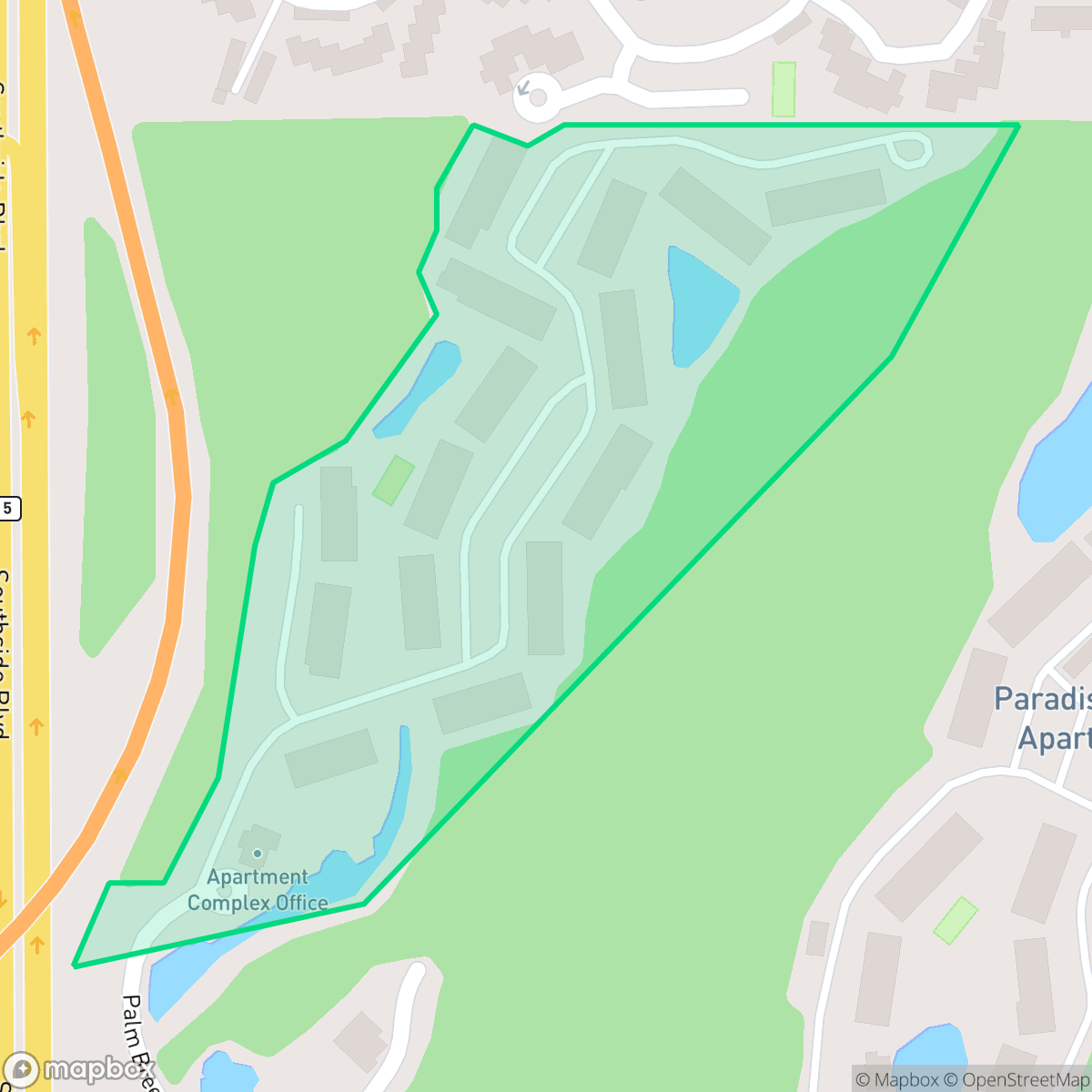 Map showing the location of Park Avenue, Jacksonville, FL