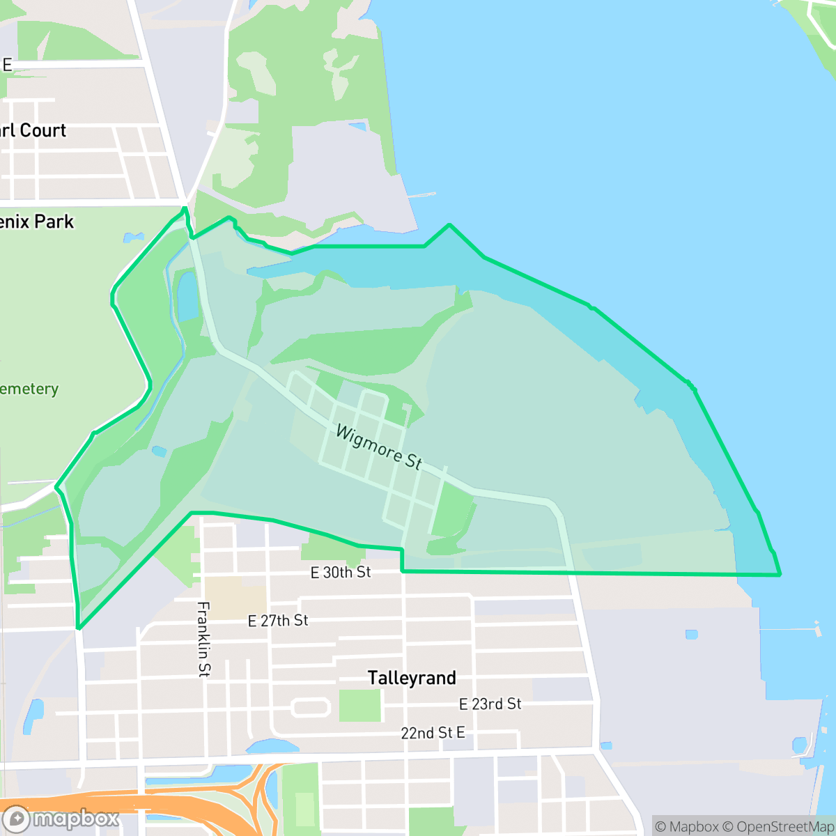 Map showing the location of Tallyrand, Jacksonville, FL