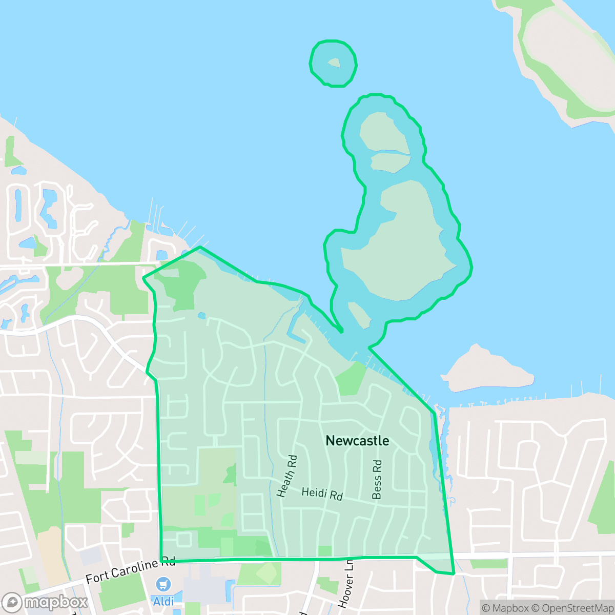 Map showing the location of Woodmere, Jacksonville, FL