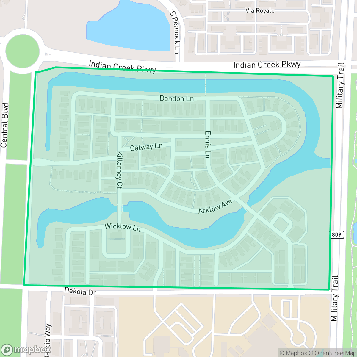 Map showing the location of Canterbury, Jupiter, FL