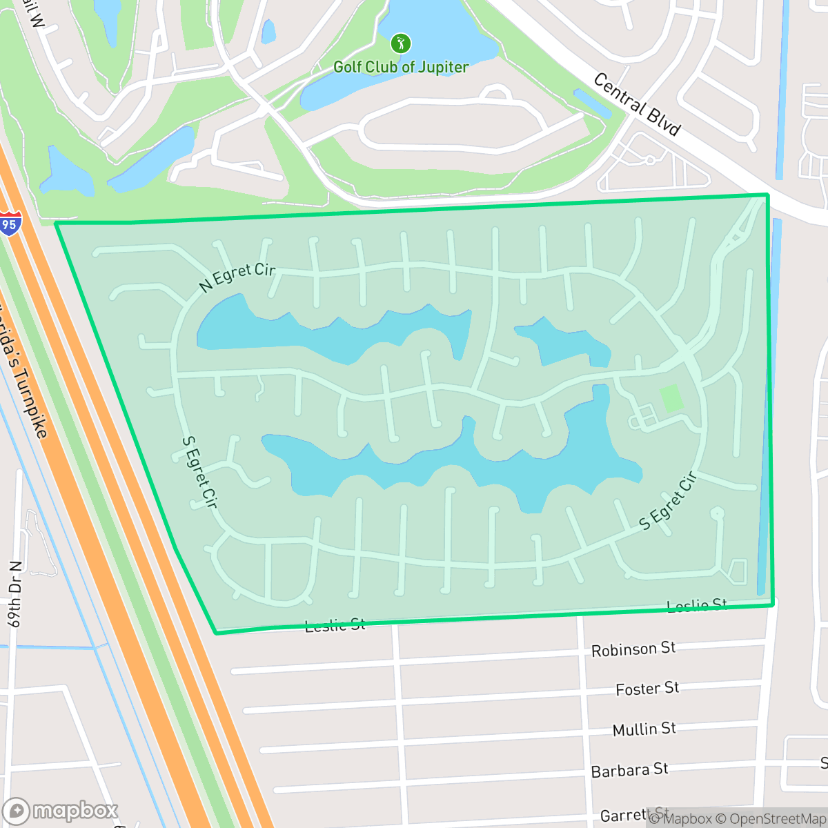 Map showing the location of Egret Landing, Jupiter, FL