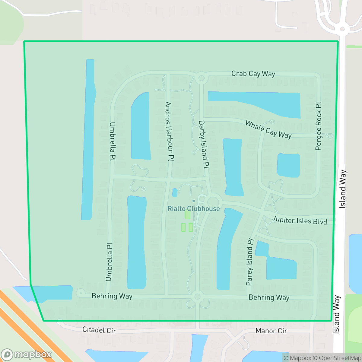 Map showing the location of Jupiter Island, Jupiter, FL