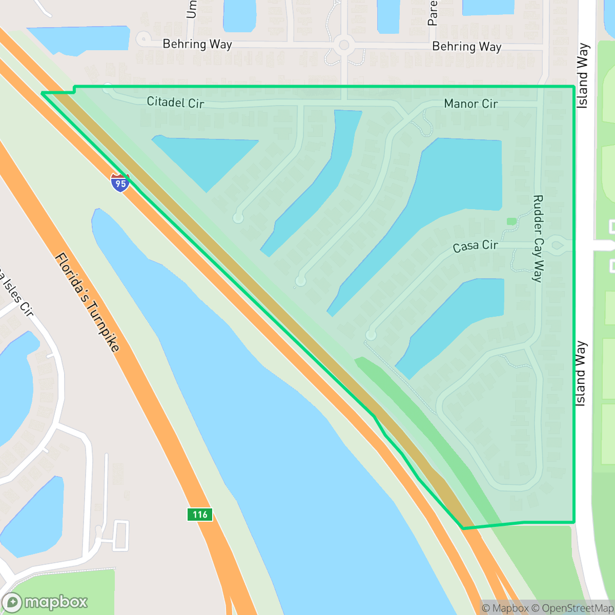 Map showing the location of Loxahatchee Reserve, Jupiter, FL