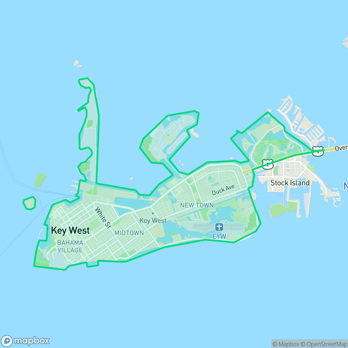Map showing the location of Key West, FL — coverage area