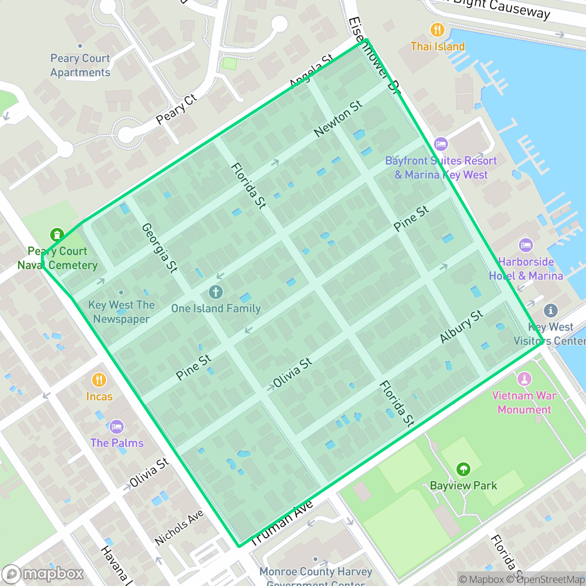 Map showing the location of The Meadows, Key West, FL