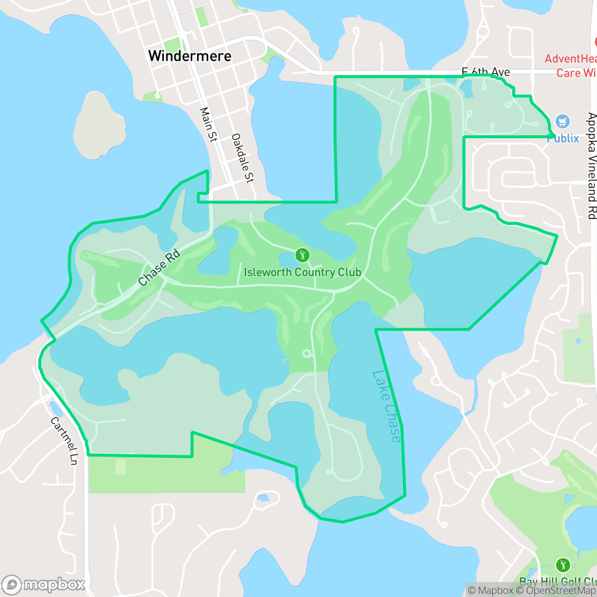 Map showing the location of Isleworth, Lake Butler, FL