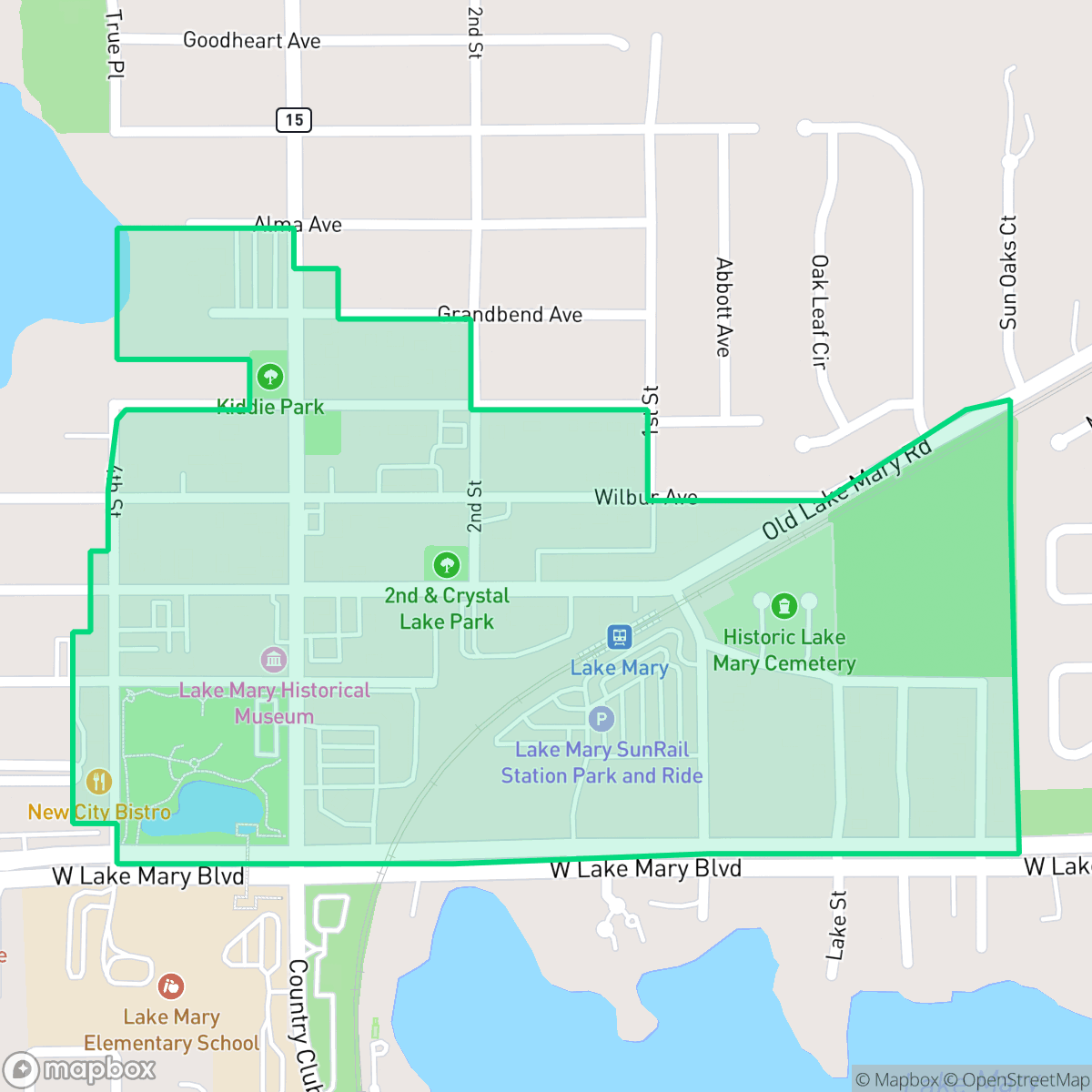 Map showing the location of Downtown, Lake Mary, FL