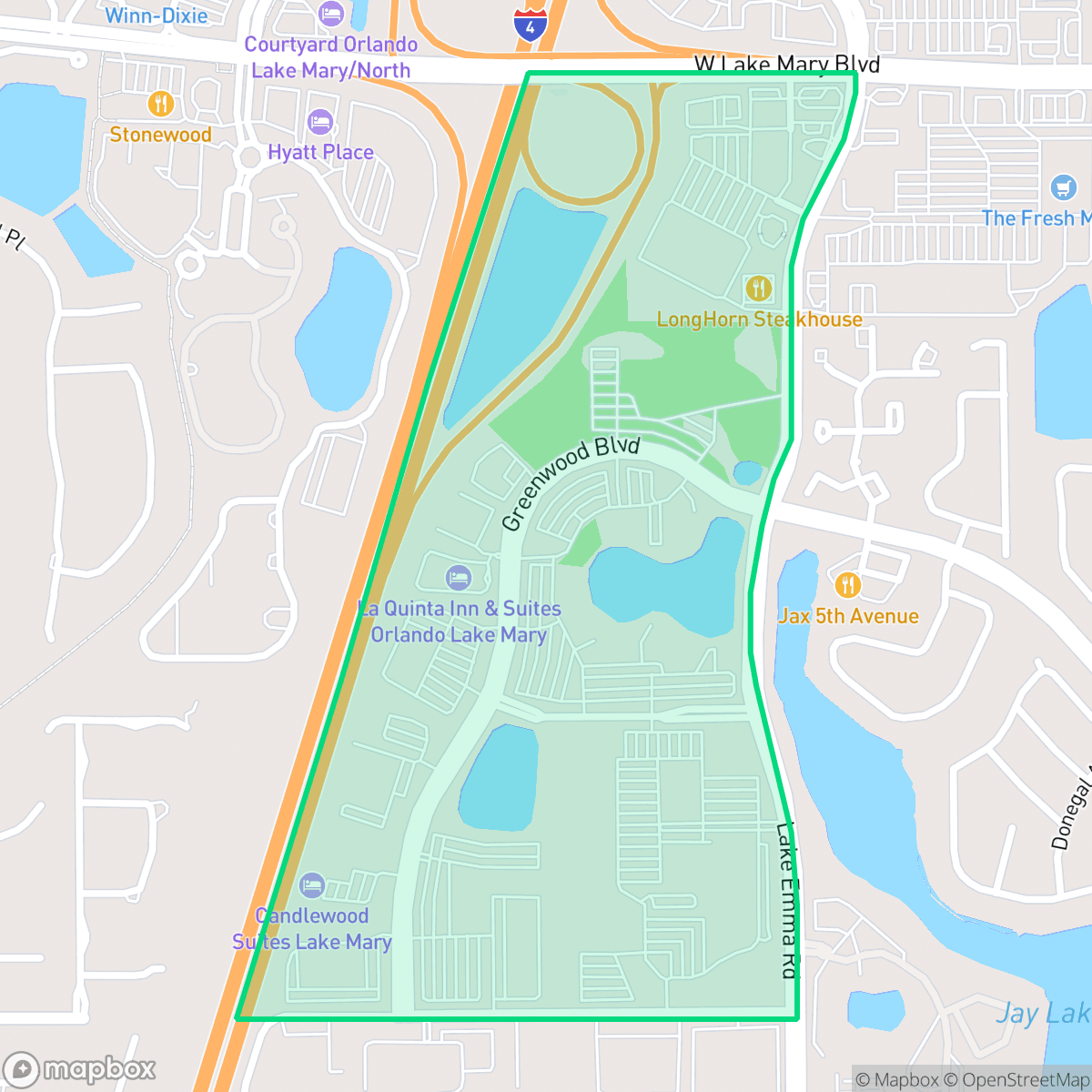 Map showing the location of North Point, Lake Mary, FL