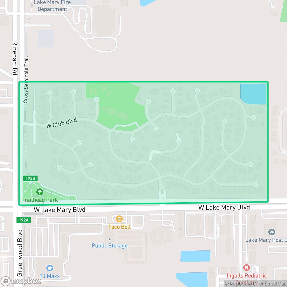 Map showing the location of The Forest, Lake Mary, FL