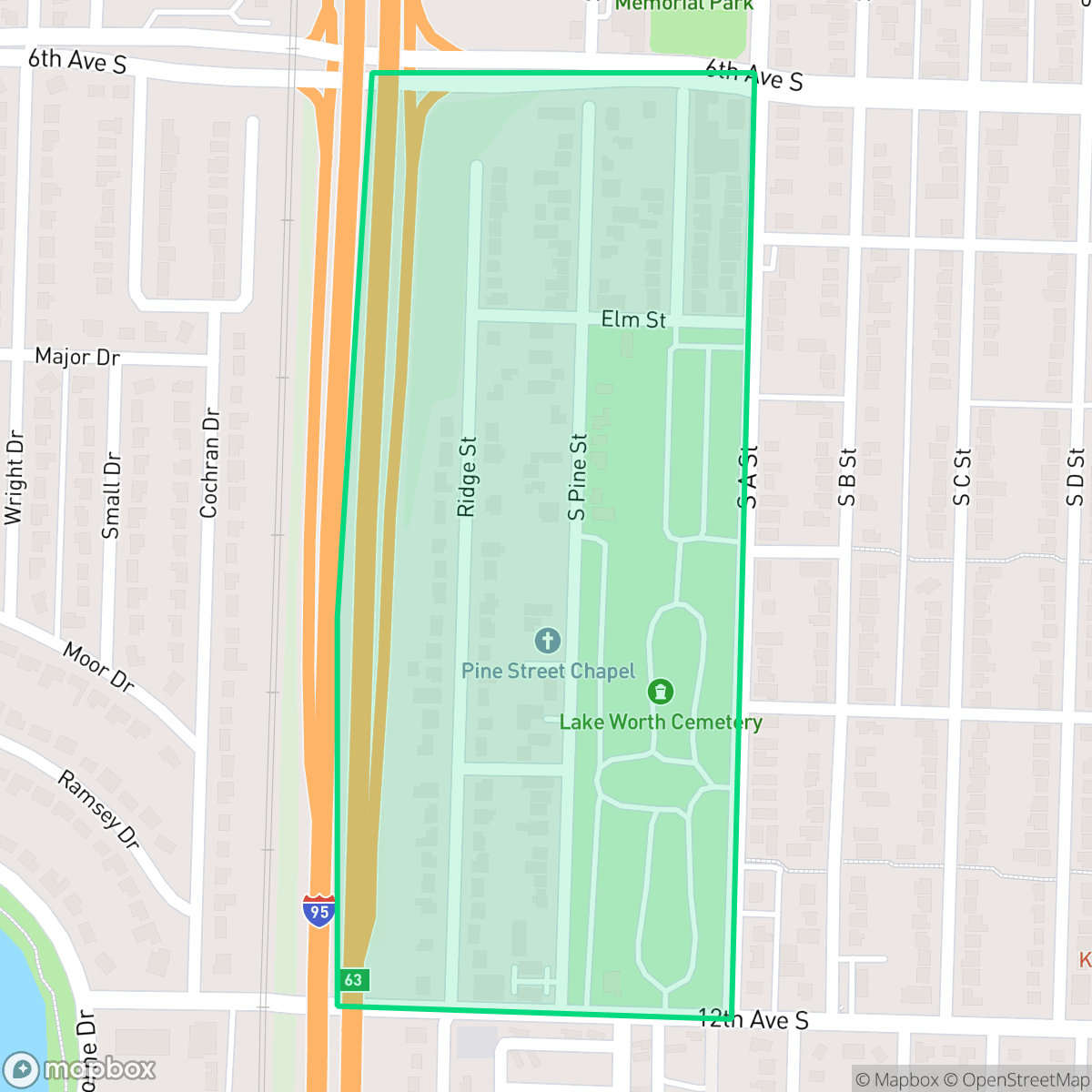 Map showing the location of Lake View Heights, Lake Worth Beach, FL