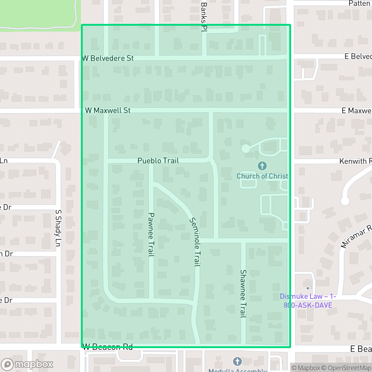 Map showing the location of Beacon Hill, Lakeland, FL