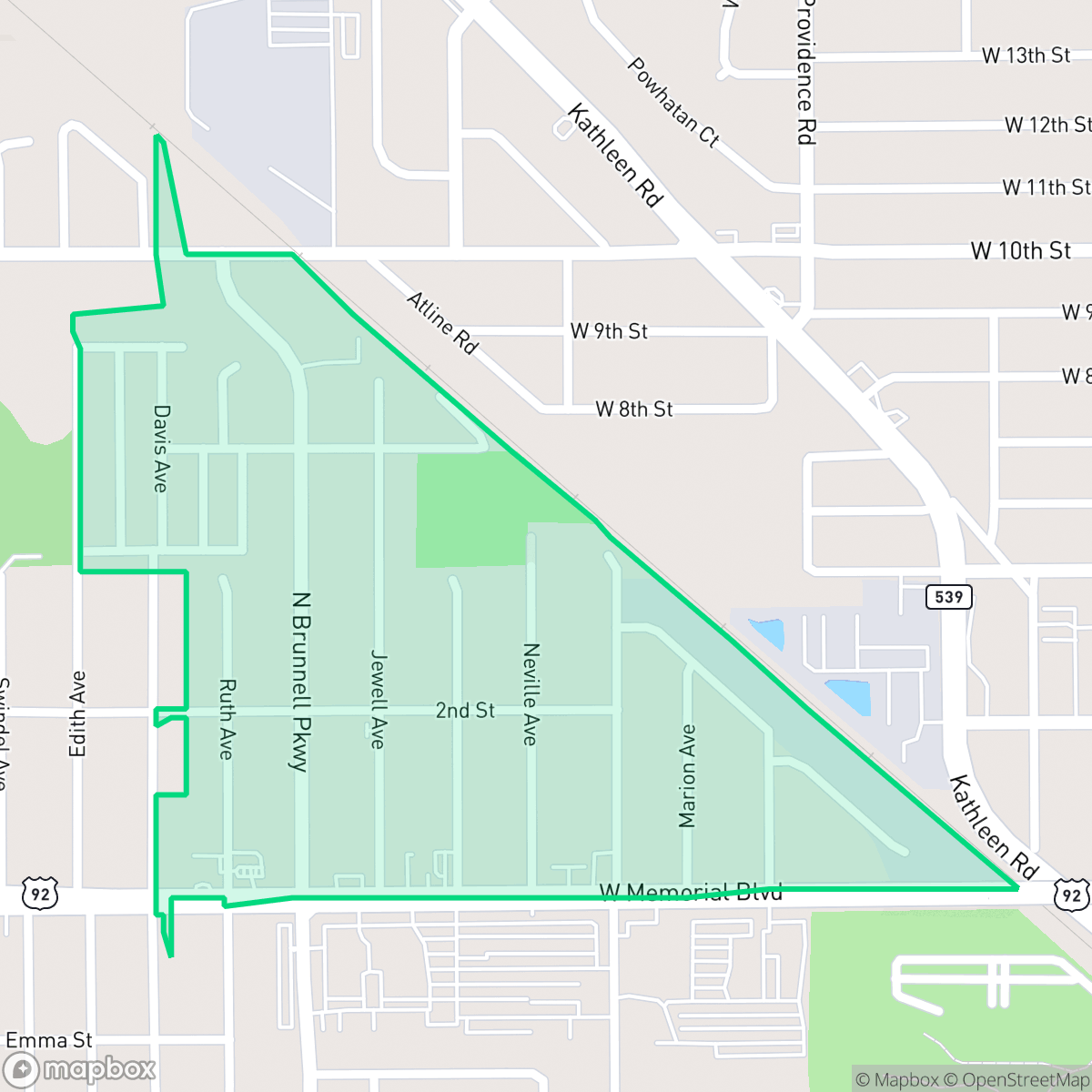 Map showing the location of Jewel Avenue, Lakeland, FL