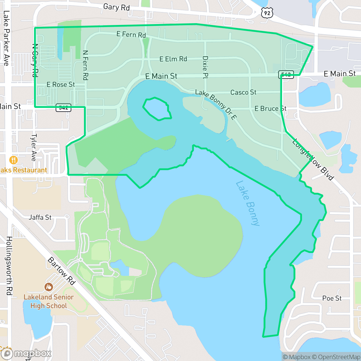 Map showing the location of Lake Bonny, Lakeland, FL