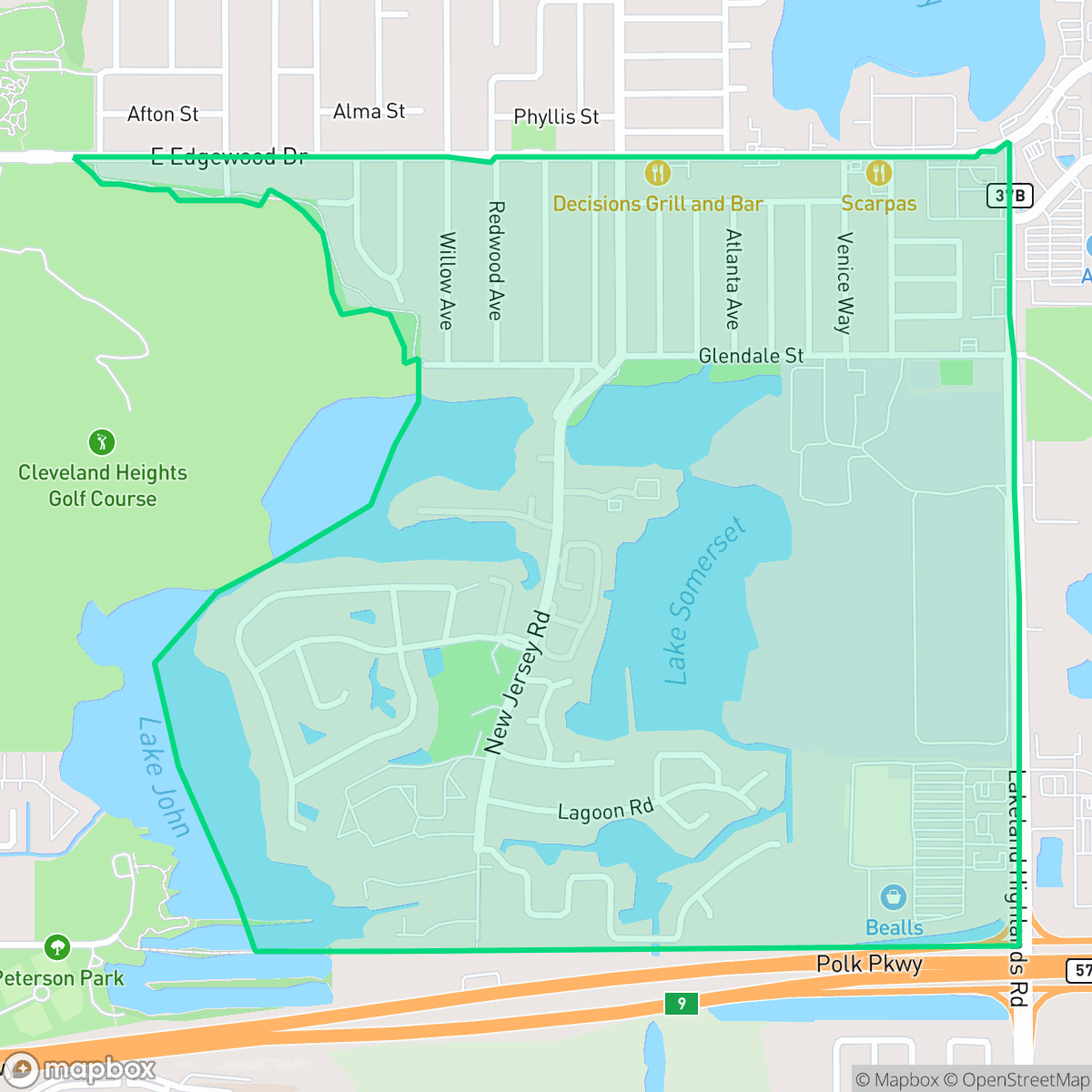 Map showing the location of Lake Somerset, Lakeland, FL