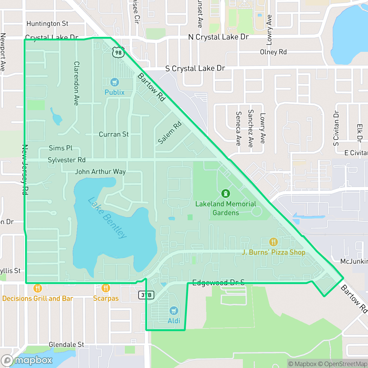 Map showing the location of Lake Watkins, Lakeland, FL