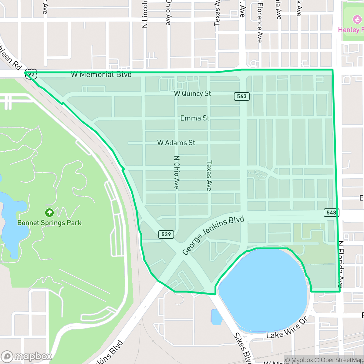 Map showing the location of North Lake Wire, Lakeland, FL
