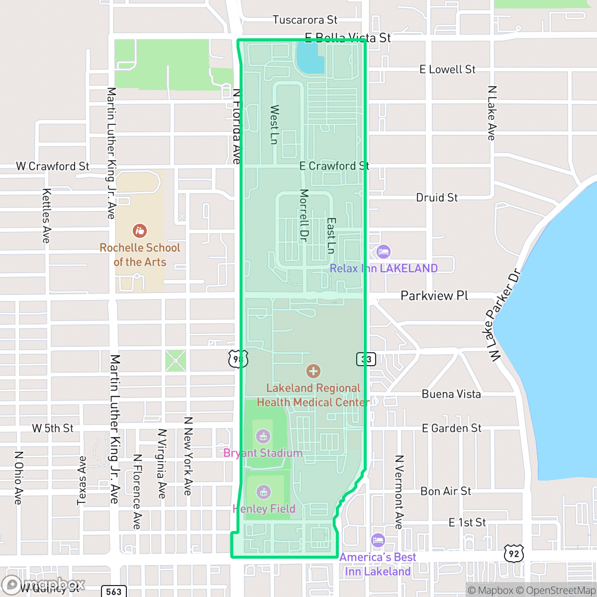 Map showing the location of Watson, Lakeland, FL