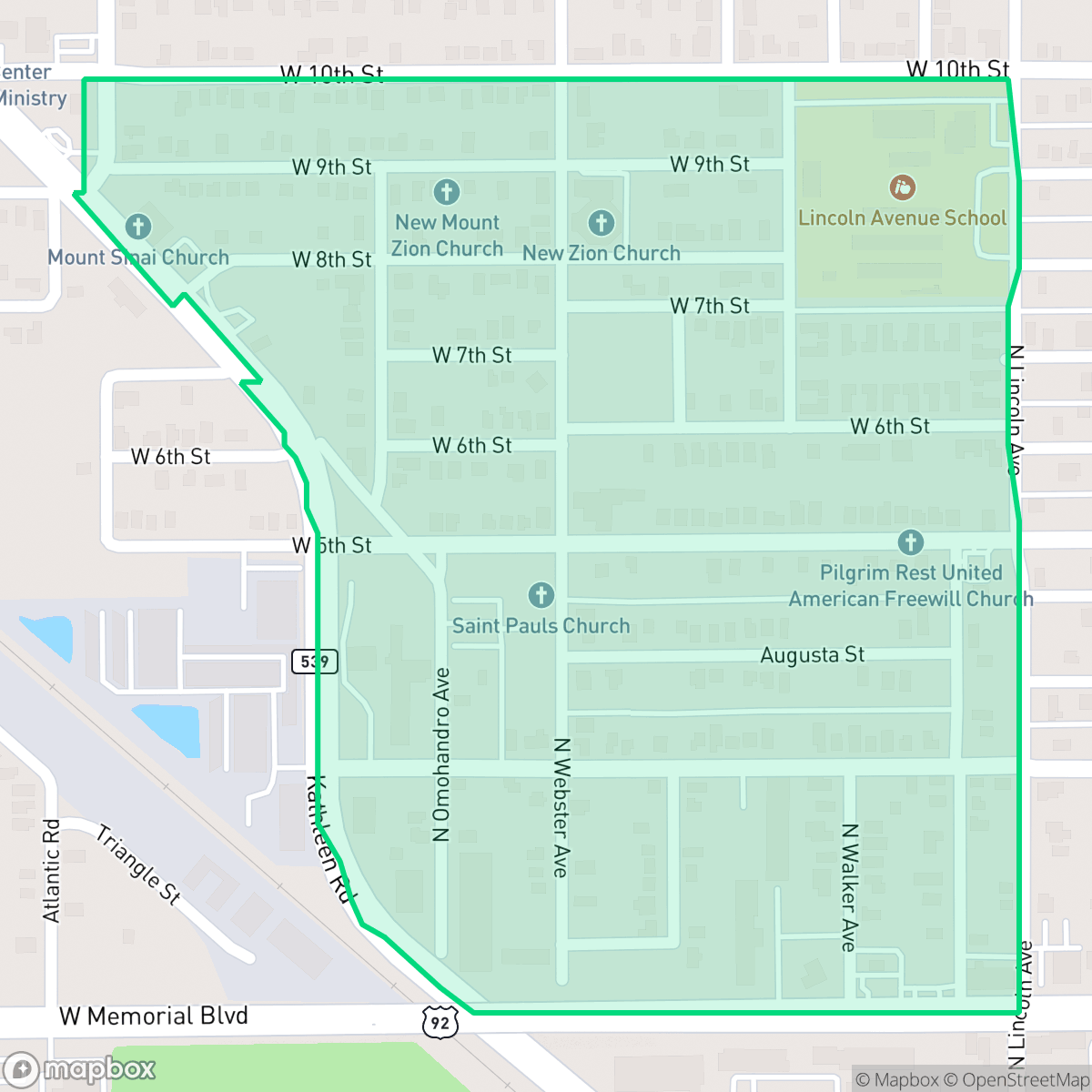 Map showing the location of Webster Park South, Lakeland, FL