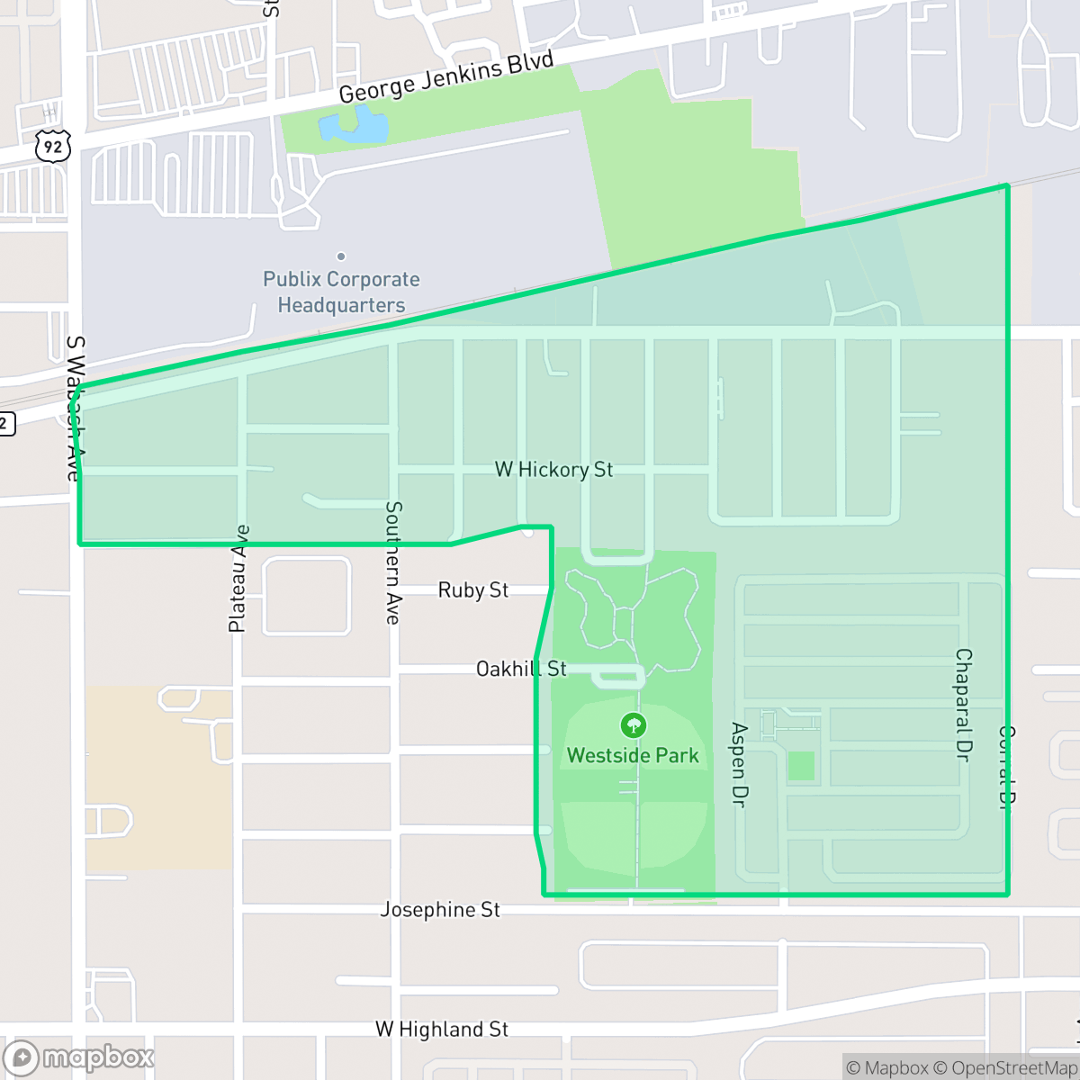 Map showing the location of Westgate, Lakeland, FL