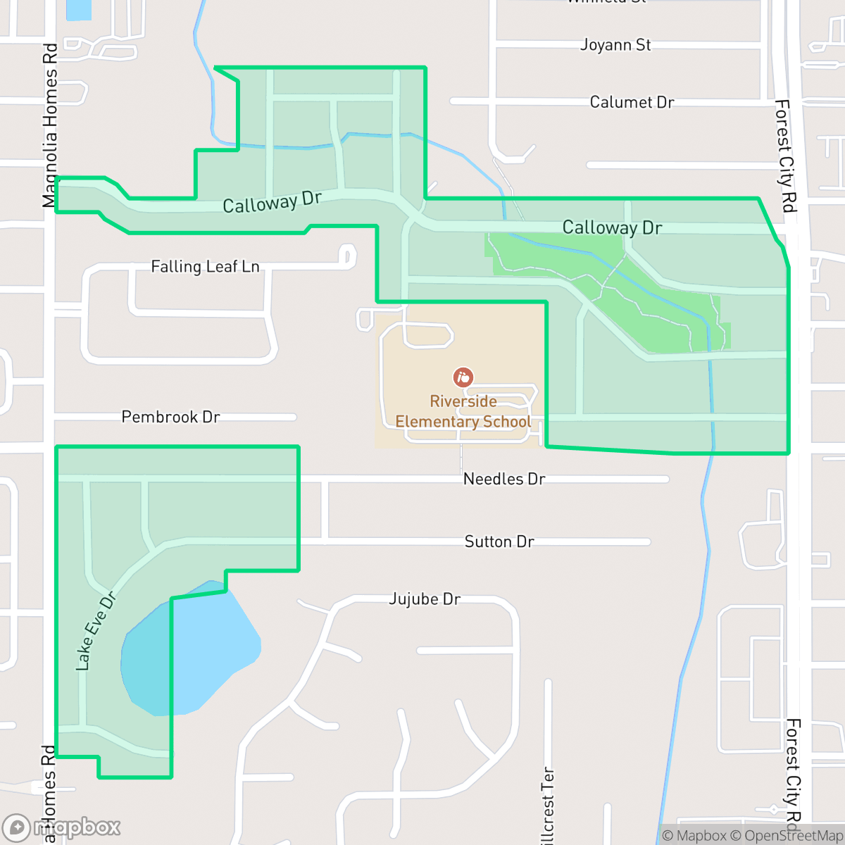 Map showing the location of Riverside Acres, Lockhart, FL