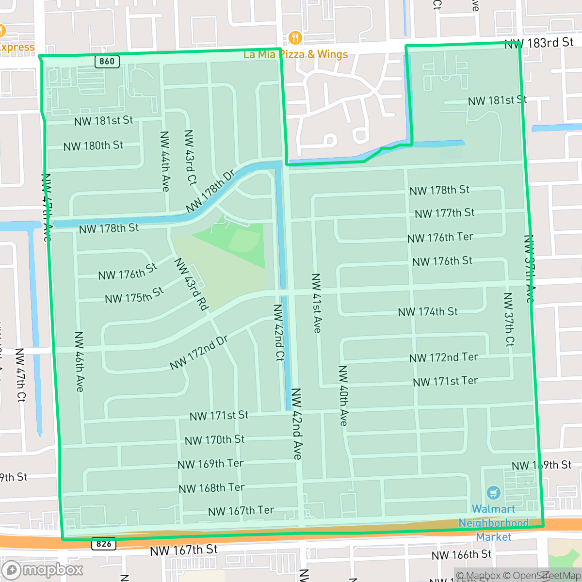 Map showing the location of Carol City South, Miami Gardens, FL
