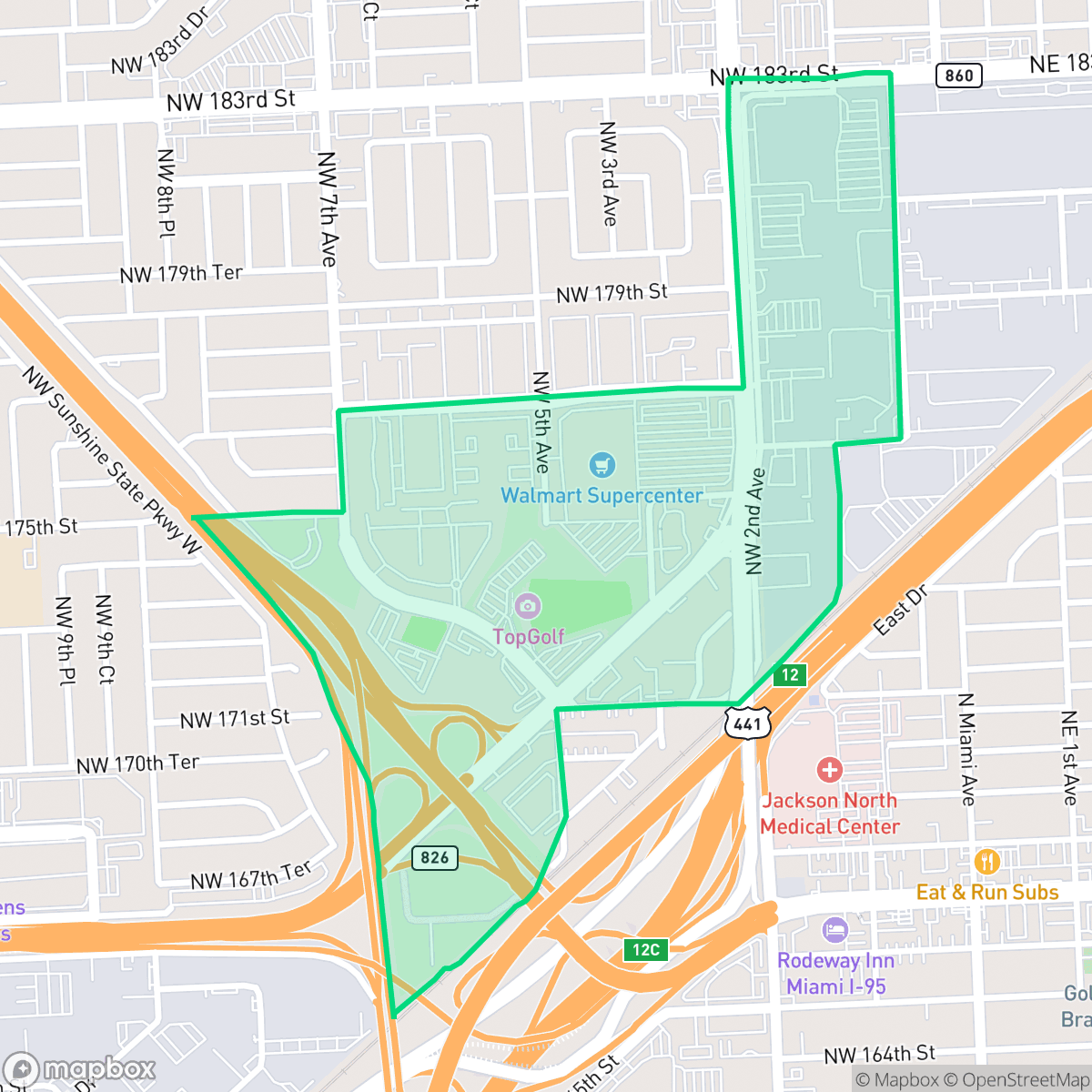 Map showing the location of Golden Glades, Miami Gardens, FL