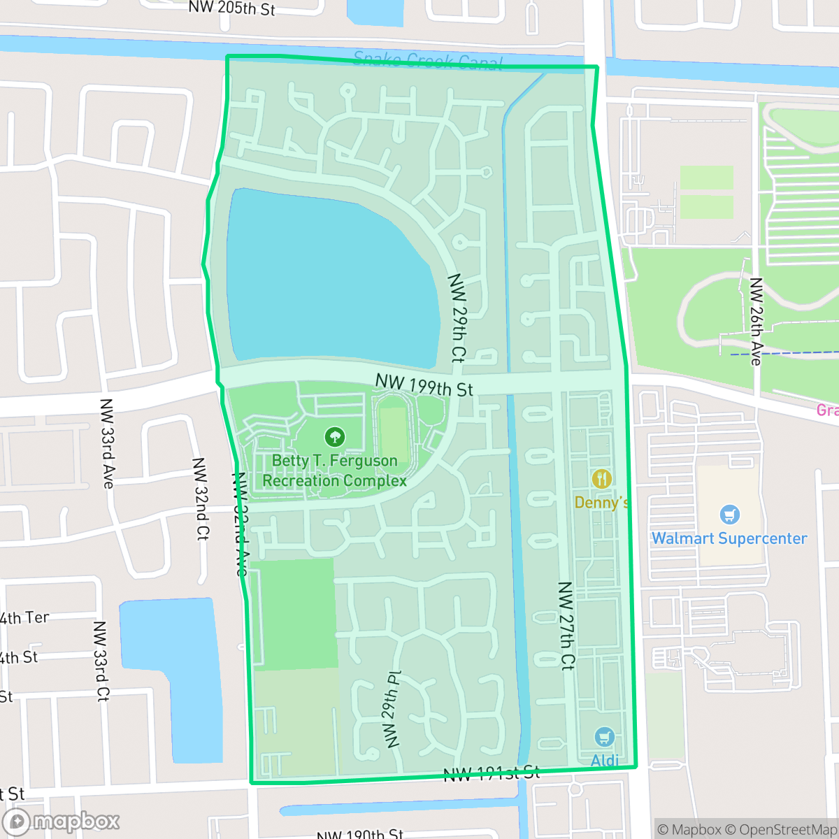 Map showing the location of Lesile Estates, Miami Gardens, FL