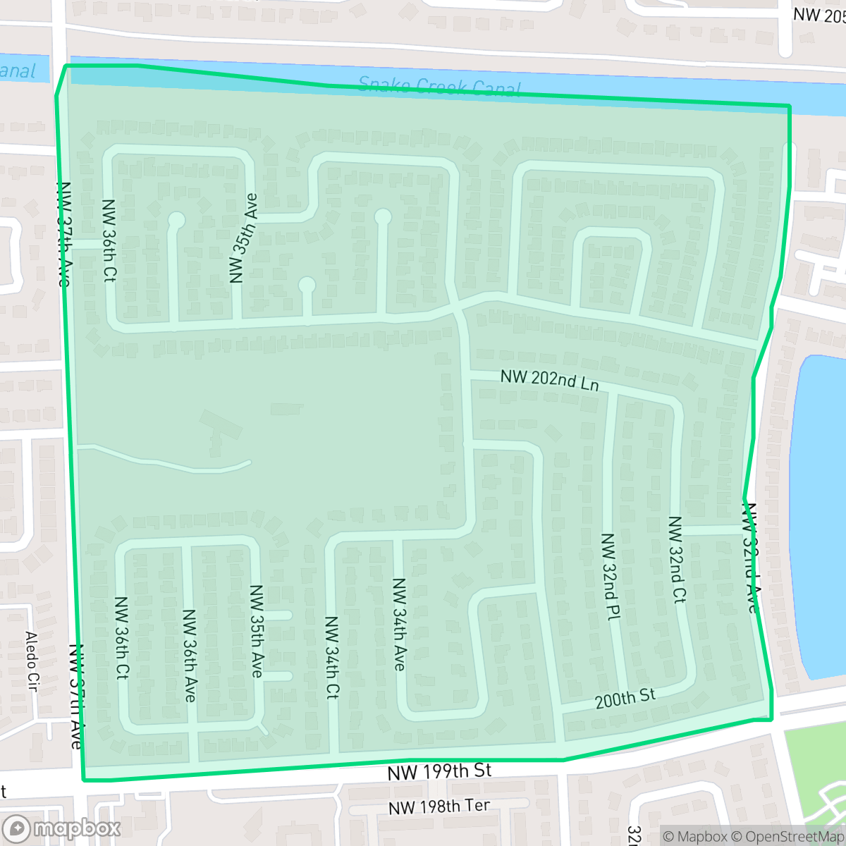 Map showing the location of Riverview Estates, Miami Gardens, FL