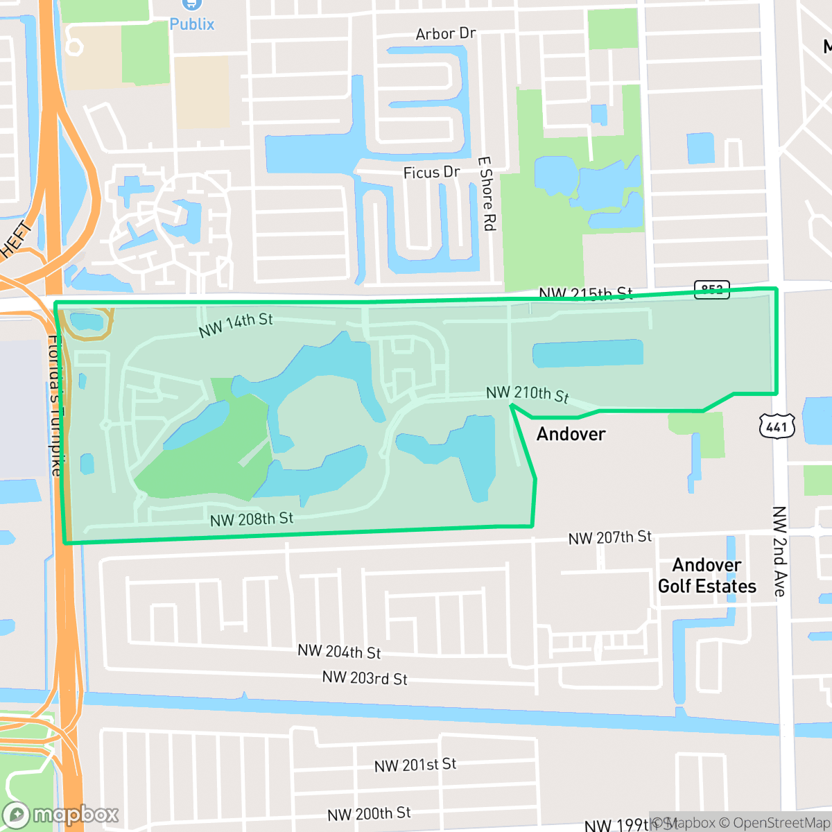 Map showing the location of Walden, Miami Gardens, FL