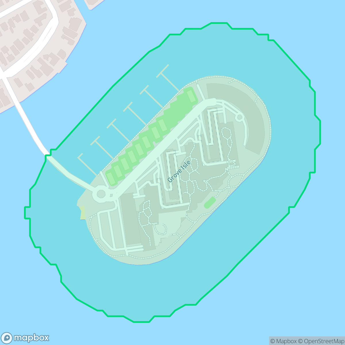 Map showing the location of Fair Isle, Miami, FL