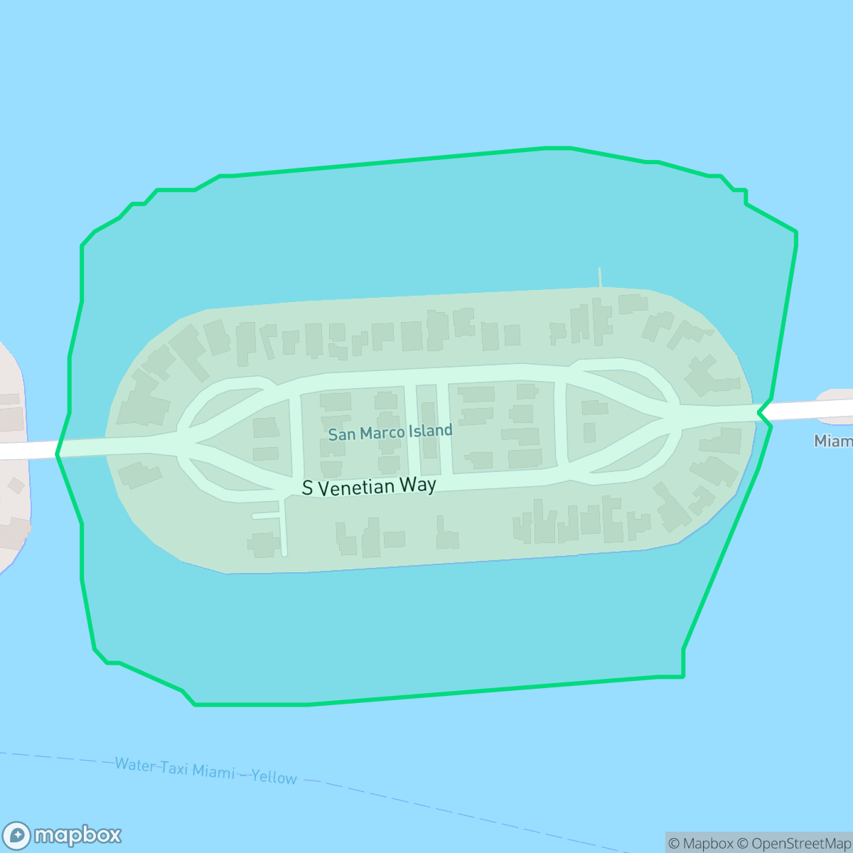 Map showing the location of San Marco Island, Miami, FL