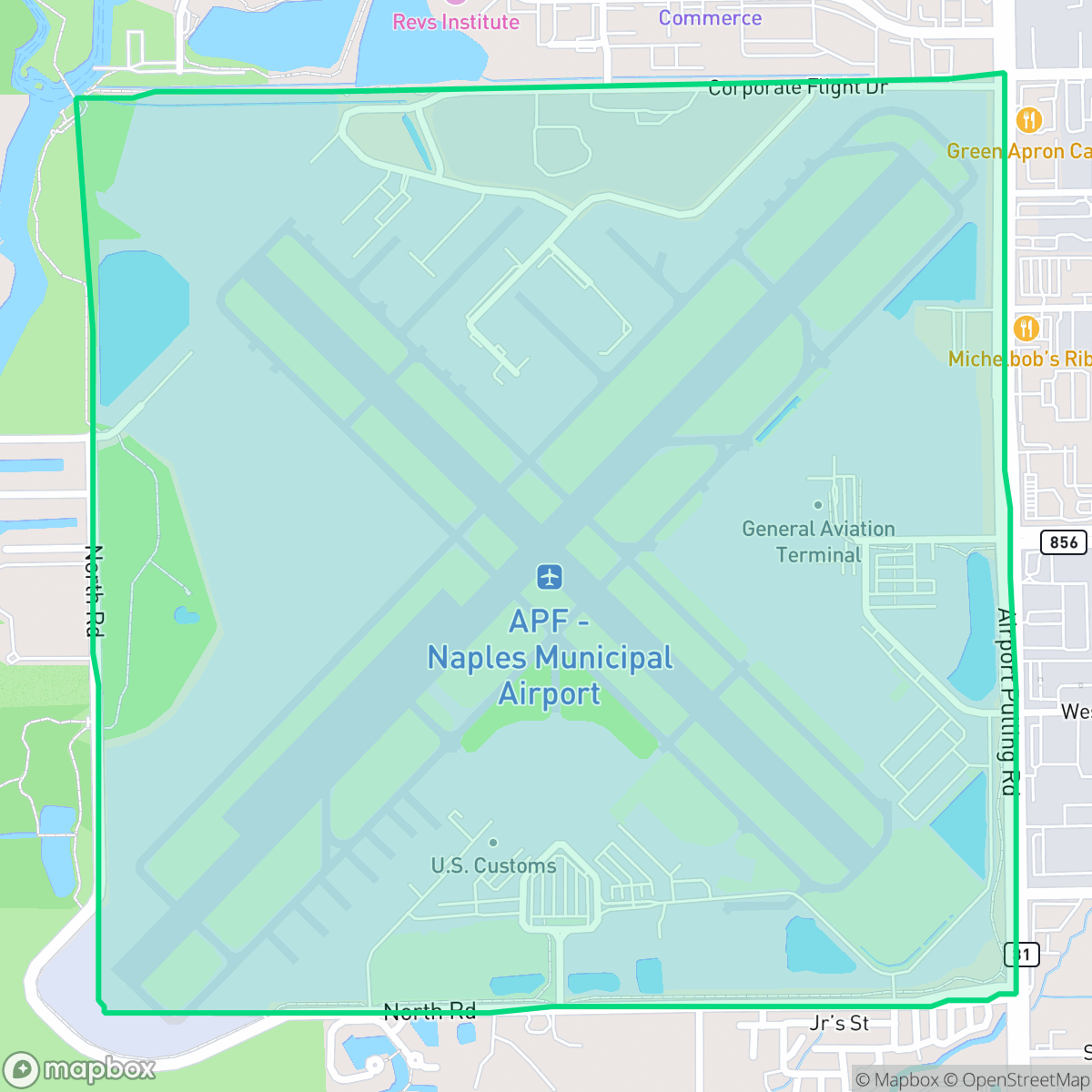 Map showing the location of Airport, Naples, FL