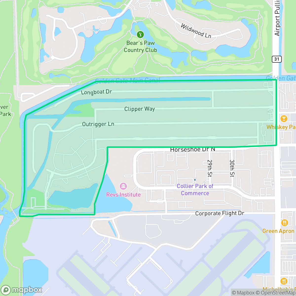 Map showing the location of River Reach, Naples, FL