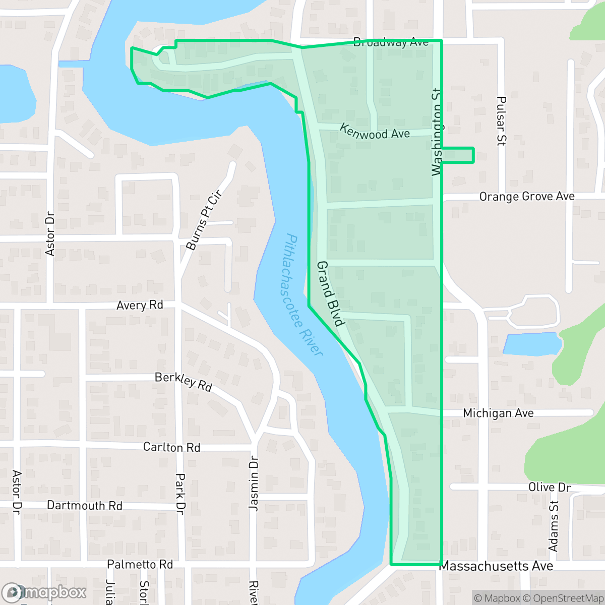 Map showing the location of Big Bend, New Port Richey, FL