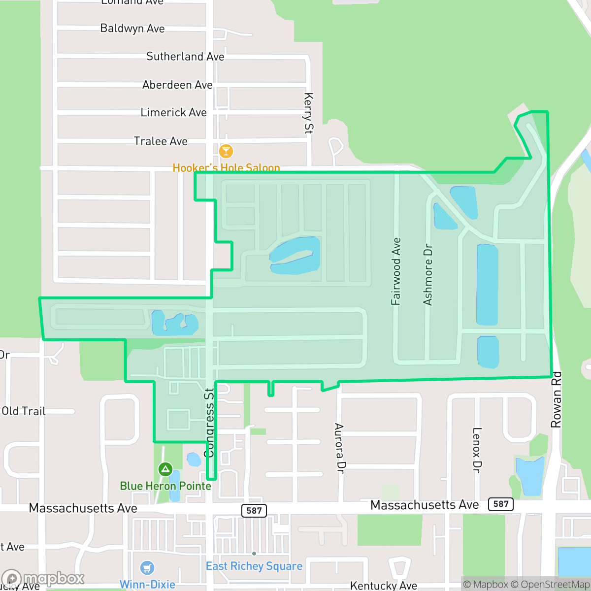 Map showing the location of Lake Estates, New Port Richey, FL