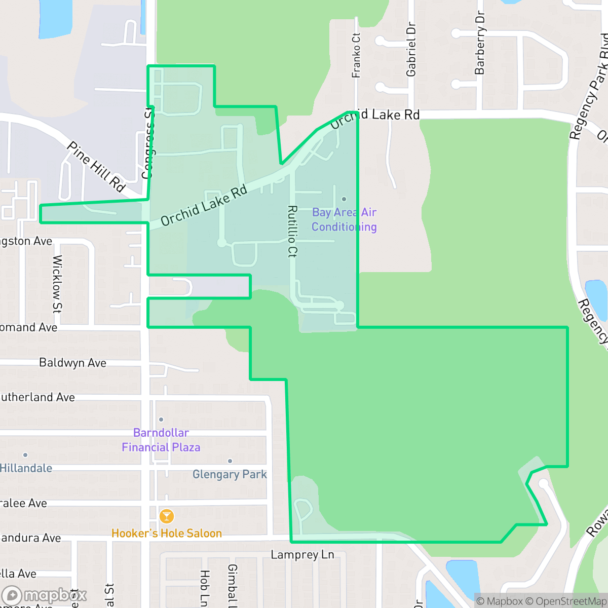 Map showing the location of Northeast, New Port Richey, FL