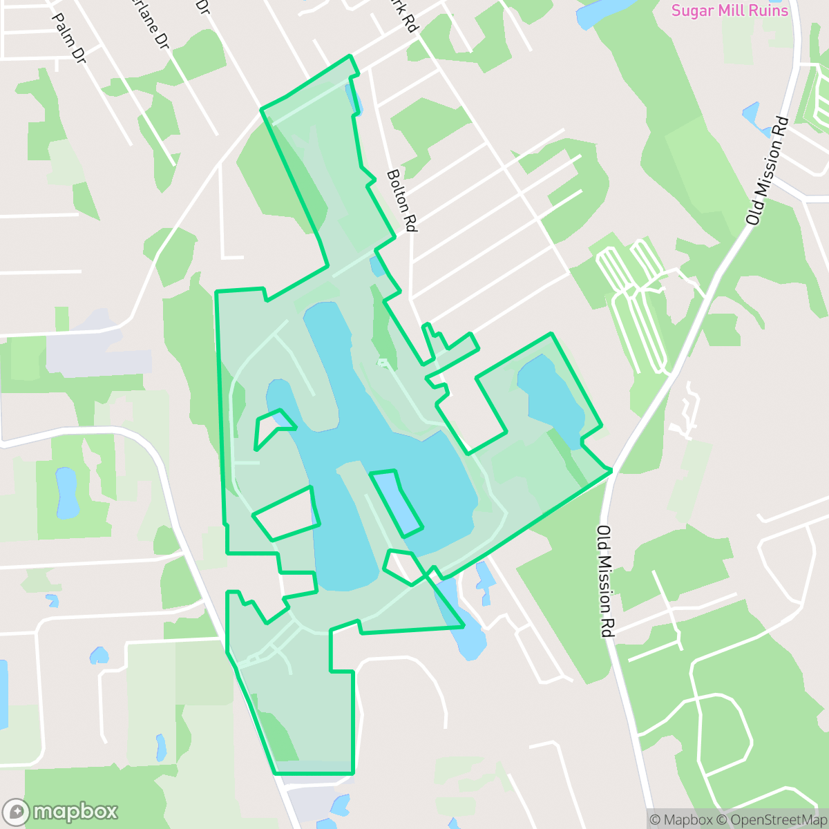 Map showing the location of Lake Waterford Estates, New Smyrna Beach, FL