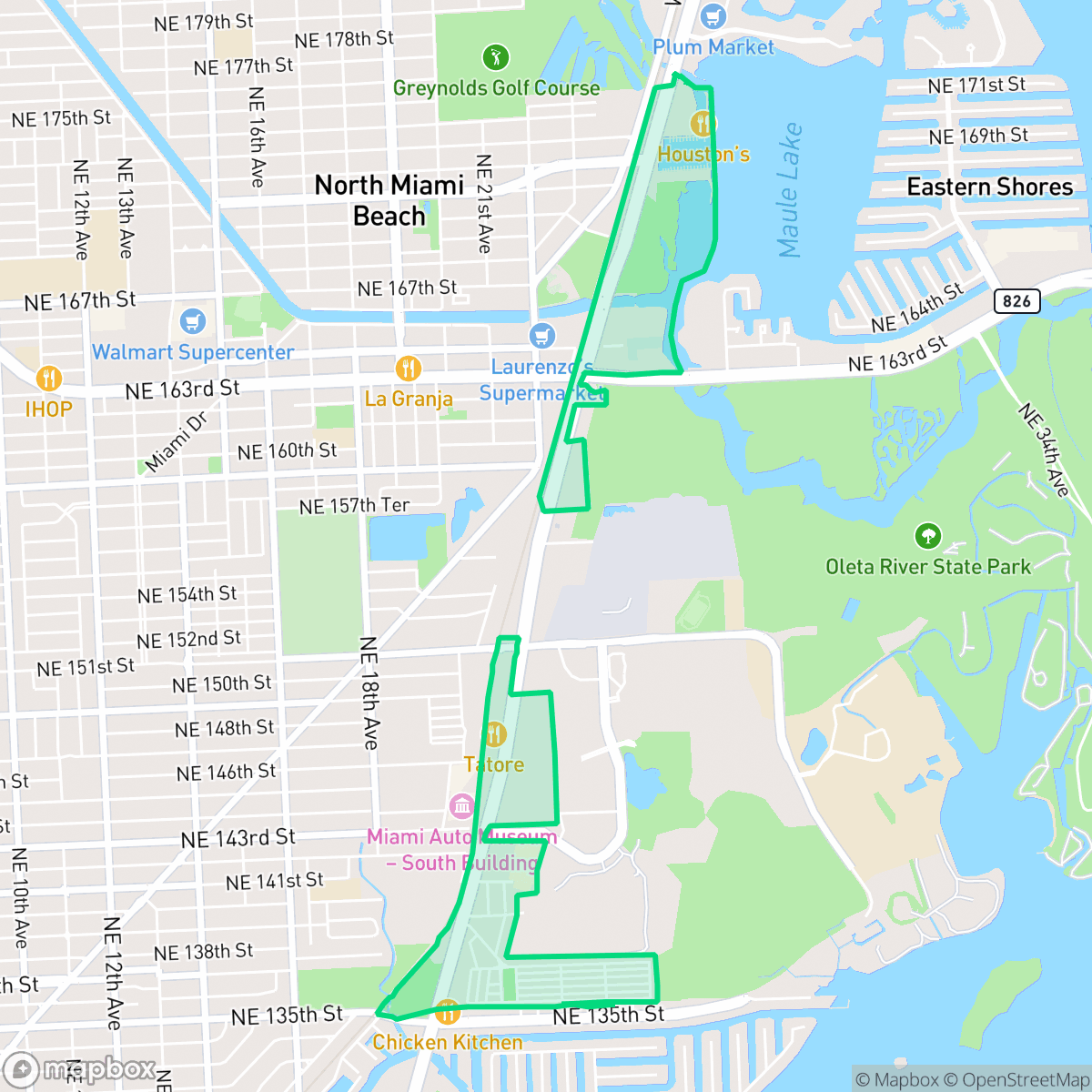 Map showing the location of Highland Village, North Miami Beach, FL