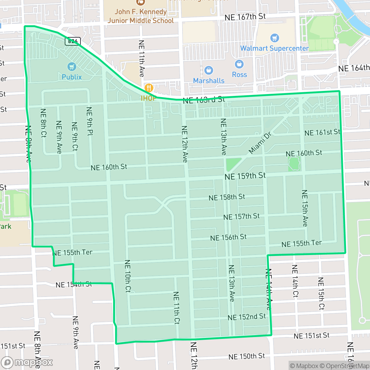 Map showing the location of Oakgrove, North Miami Beach, FL